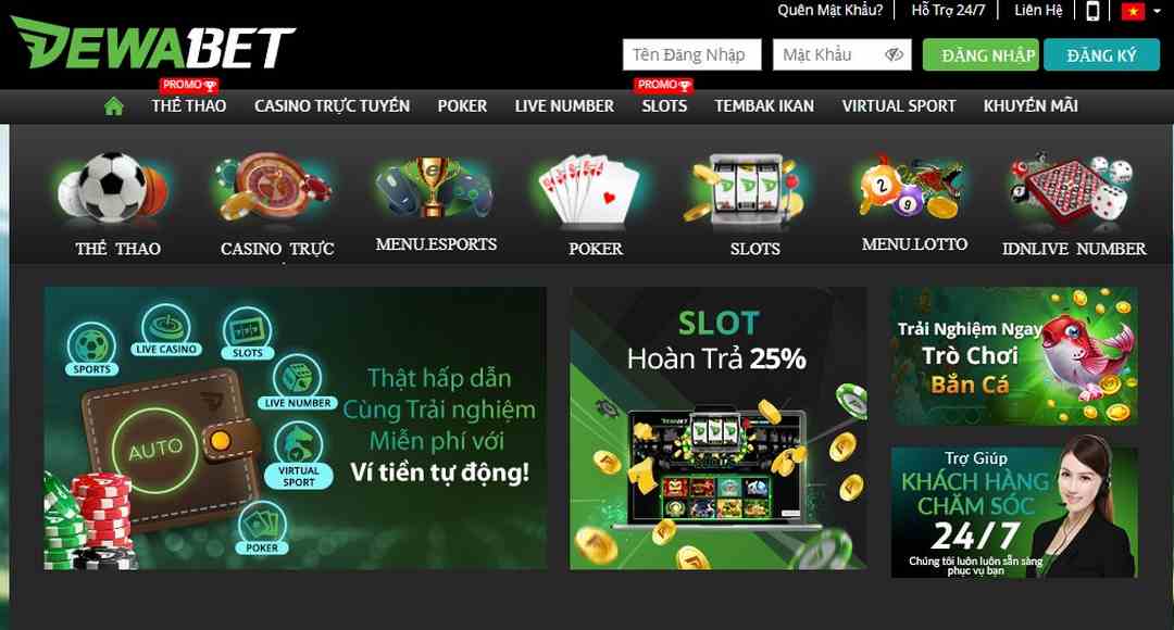 Các trò chơi sòng bạc thú vị có sẵn tại Dewabet Casino