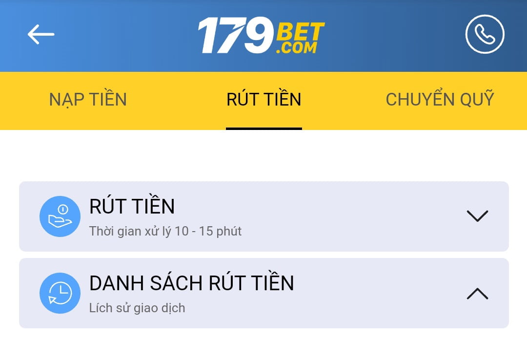 Rút tiền và gửi tiền siêu nhanh tại 179Bet