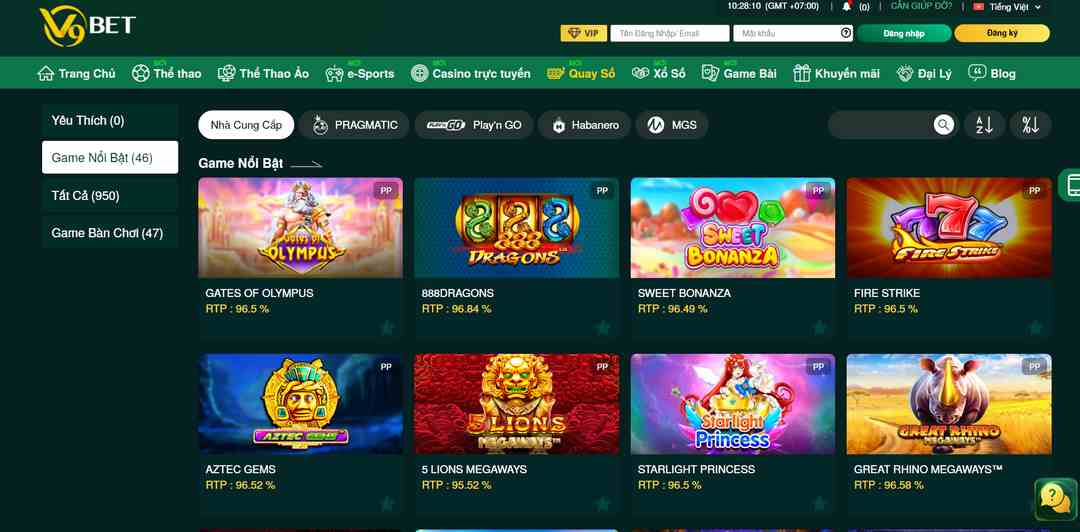 Casino trực tuyến V9bet có rất nhiều kèo cược bom tấn