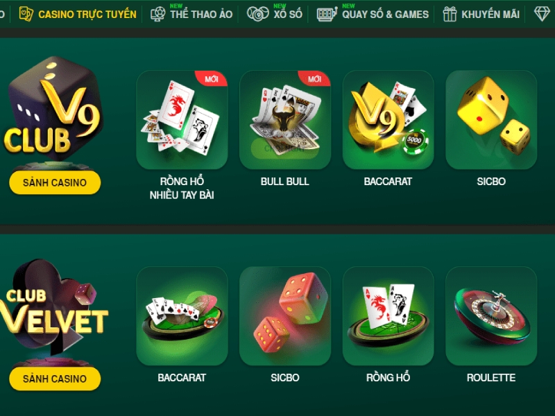 WM Casino winbet có những phòng chơi nào