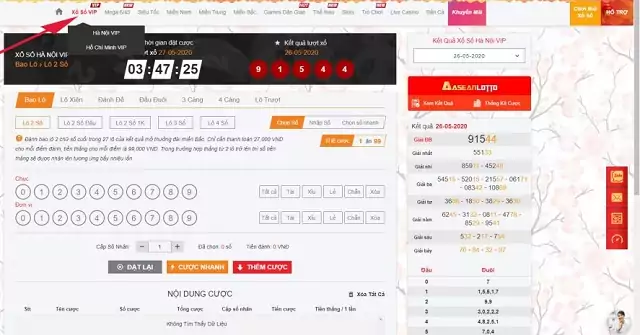 Giao diện đặt cược xổ số Hanoi VIP tại nhà <span class='marker'>mẫu</span> trực tuyến