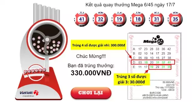  Giao diện cược xổ số Mega 6/45 1s căn bản nhất